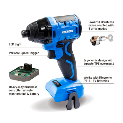 18V Brushless 1/4" Impact Driver
