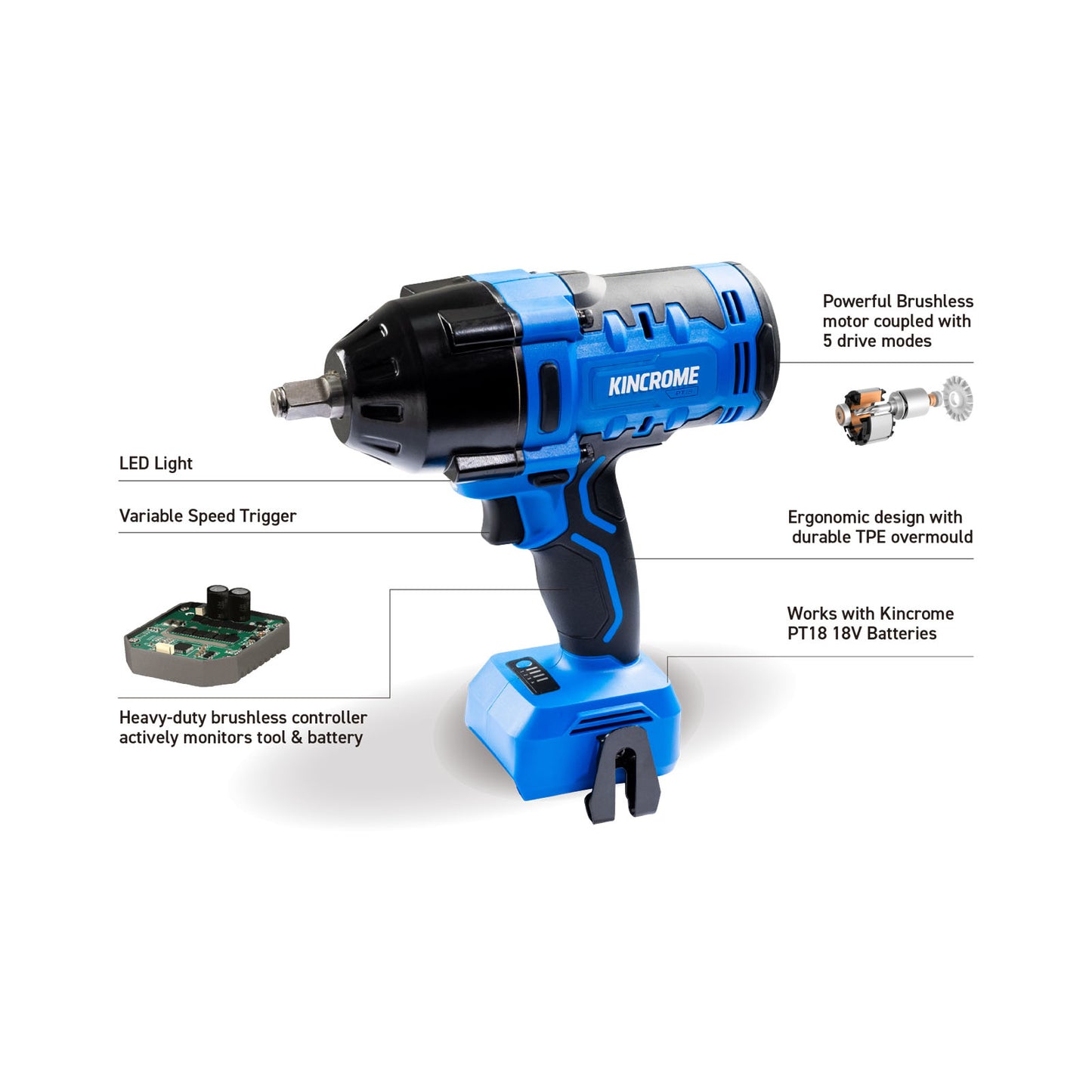 18V Brushless 1/2" High-Torque Impact Wrench