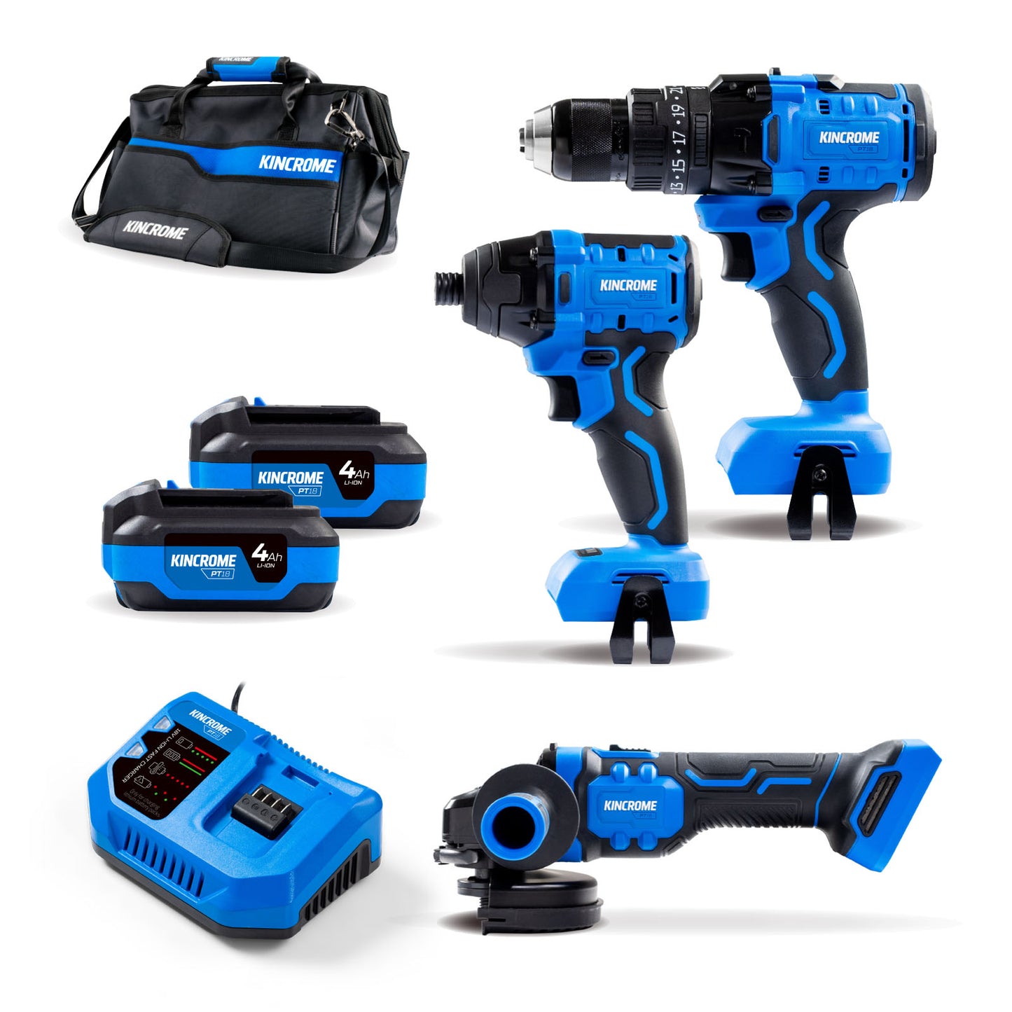 18V 3 Piece Brushless Drill, Driver & Grinder Combo