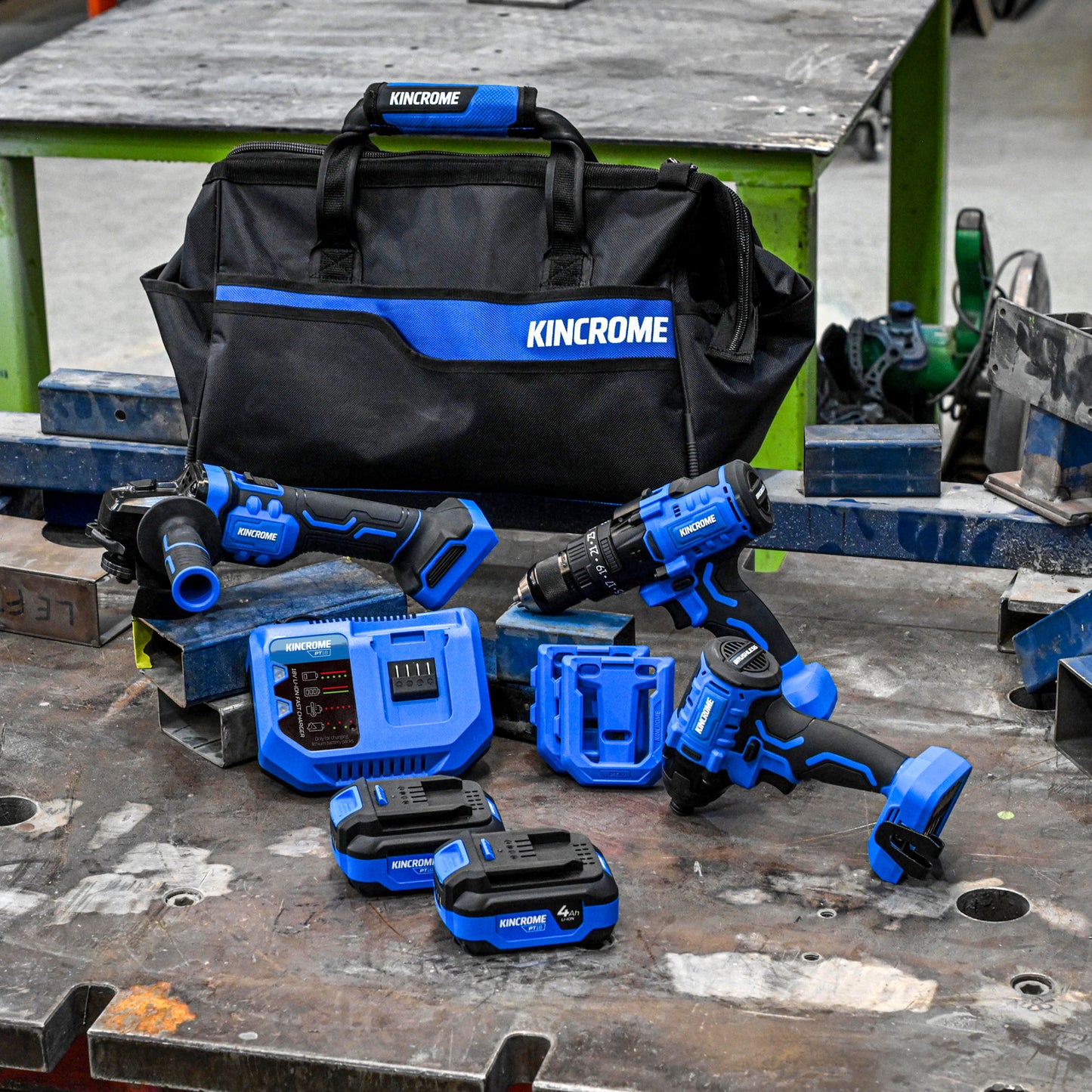 18V 3 Piece Brushless Drill, Driver & Grinder Combo