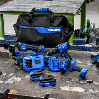 18V 3 Piece Brushless Drill, Driver & Grinder Combo