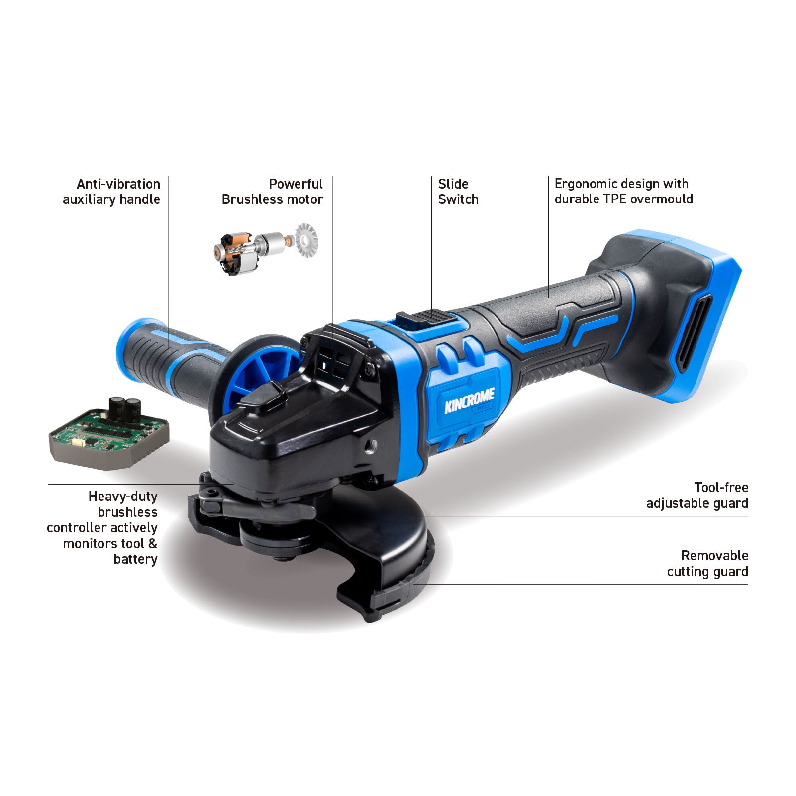 18V 3 Piece Brushless Drill, Driver & Grinder Combo