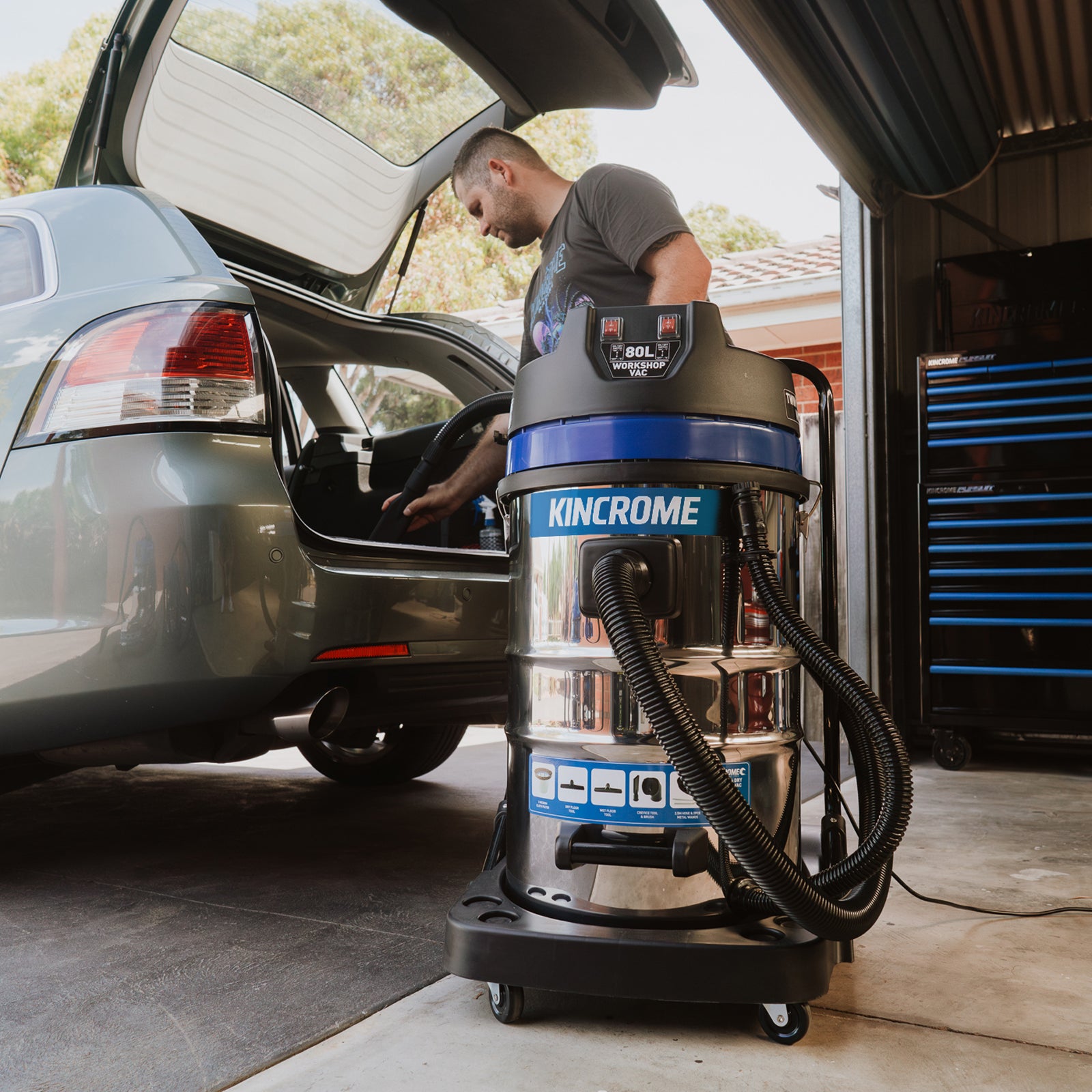 240V Wet & Dry Workshop Vacuum 80L / Twin 1000W